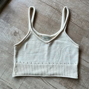 Urban Outfitters cropped cream tank sweater, size M